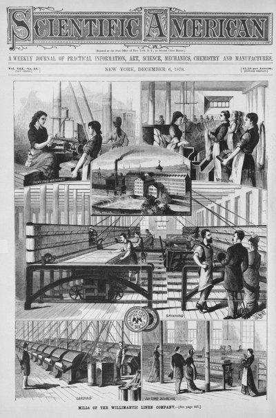 Mulini della compagnia di lino Willimantic, illustrazione da 